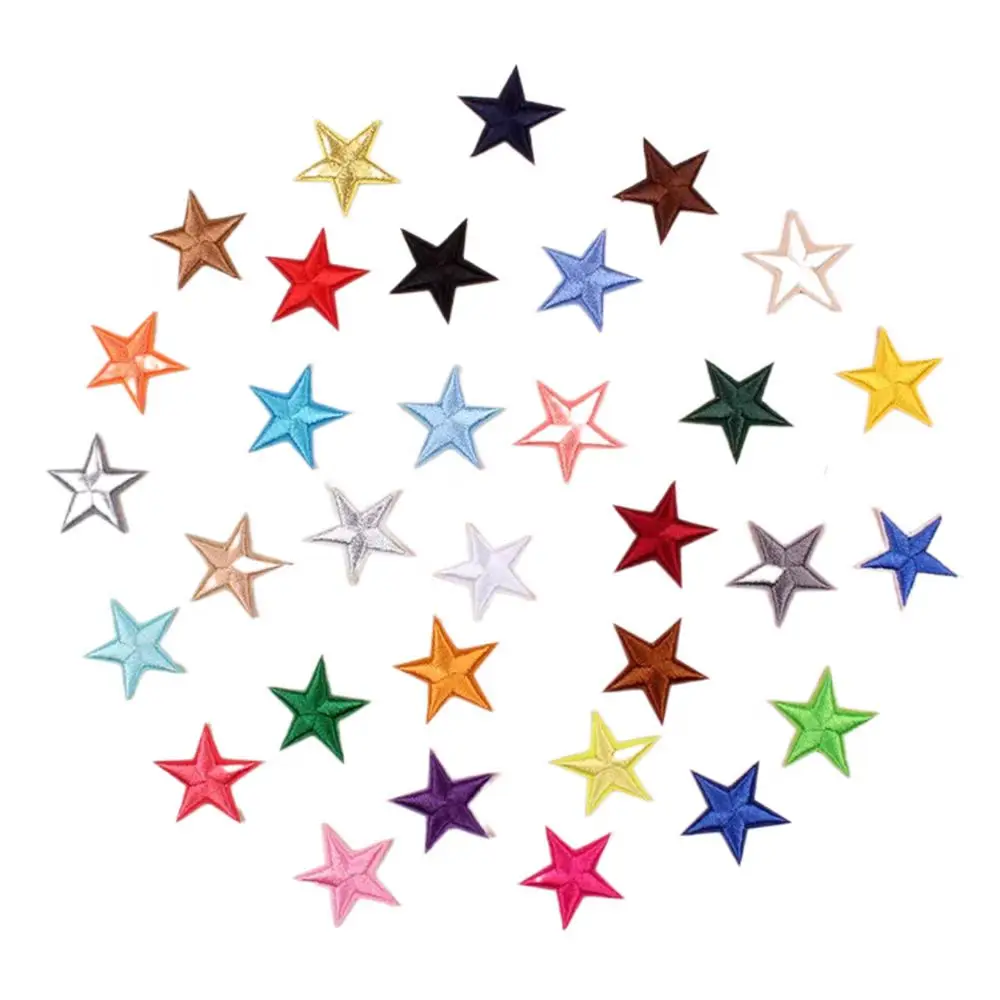 

10 шт./лот, нашивки с маленькой звездой, железная аппликация для одежды, вышитые для одежды, сделай сам, мотив в полоску, аксессуары для одежды