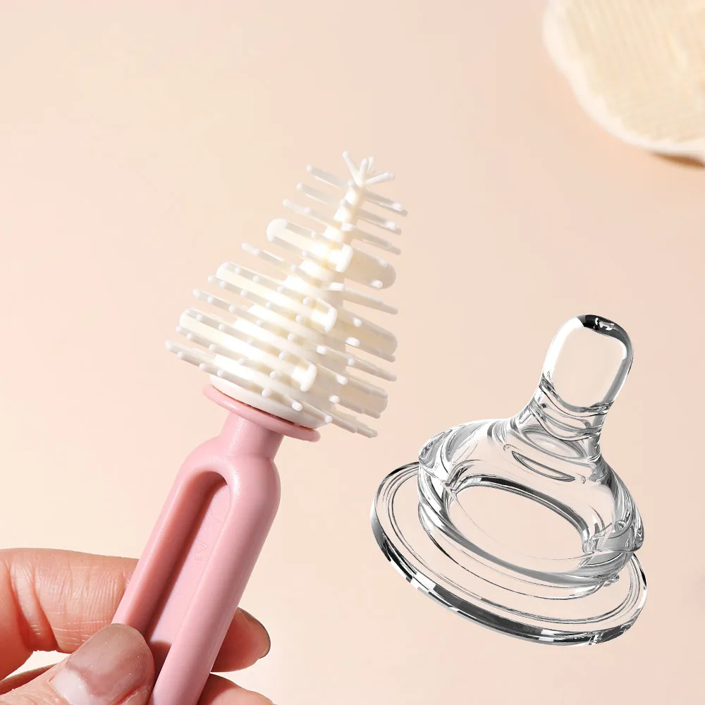 6pcs/set Multi-functional Milk Bottle Cleaning Brush Set Eyedropper Brush Drain Bracket Pacifier Straw Scrubber
