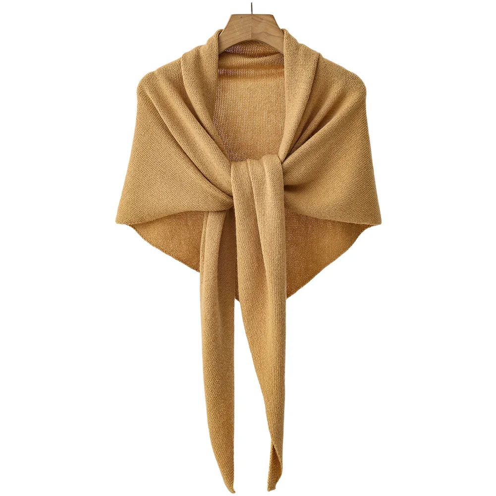 Wool Blend Knit Shawl Wrap Scarf Unisex for Layering Sun Coverage and Minimalist Outfit Enhancement Year Round Suitability