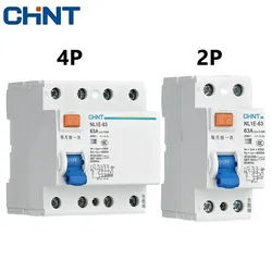 CHINT Leakage Protector Electronic Residual Current Circuit Breaker 6KA 30MA NL1E-63 1P+N 3P+N 2P 4P 25A 40A 63A ELCB RCCB MCB