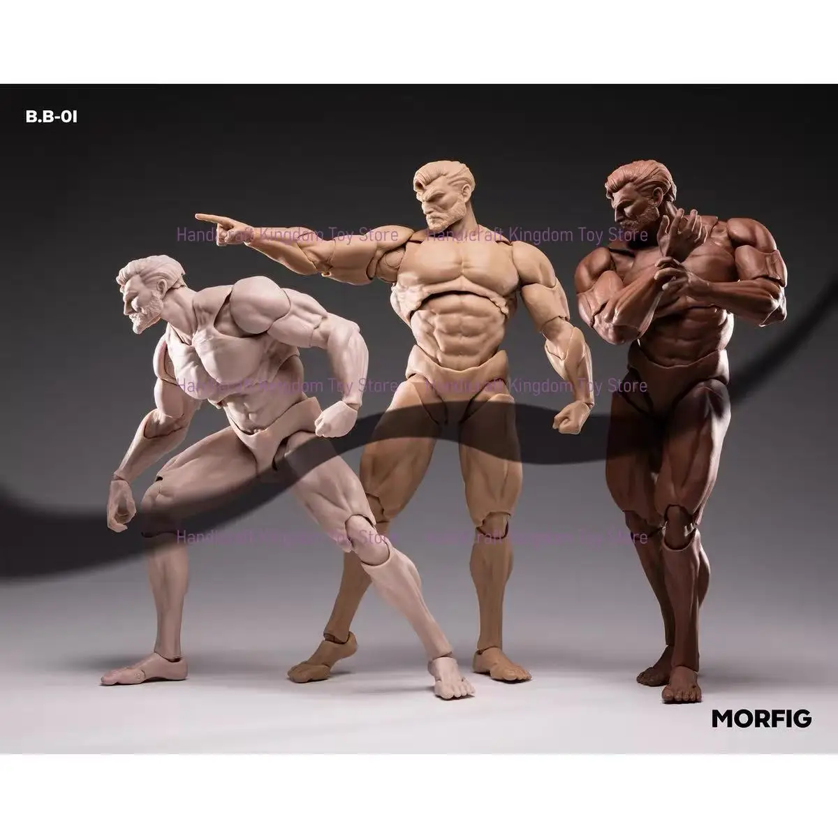 

[Ready Stock] MORFIG-Male Body Β1/12 Action Figure Soldier Yellow White Dark Skin Original Body