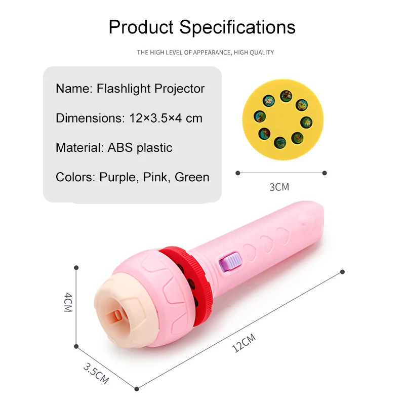 Lampe de poche de Projection, jouet lumineux éducatif pour enfants avec diapositives, lampe coulissante, jouet veilleuse avec Images pour enfants garçons filles