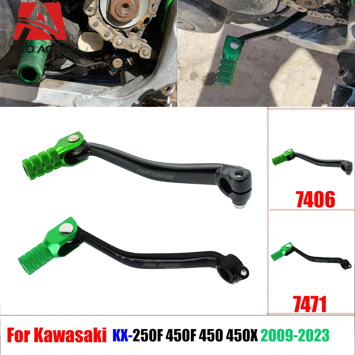 

For Kawasaki Motorcycle KX450 KX450F KX450X KX450 KX450F 450X 250F KX250F 2009-2023 Aluminum Forged Gear Lever Shift Lever