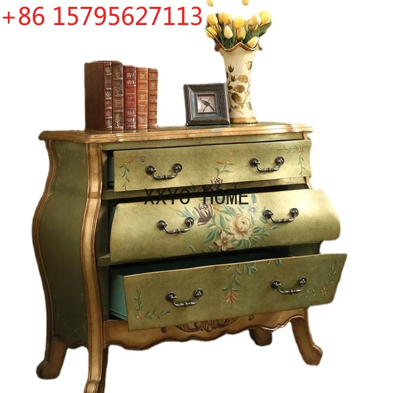 

Ретро-шкаф для хранения в гостиной с большой вместимостью, окрашенный, с выдвижными ящиками