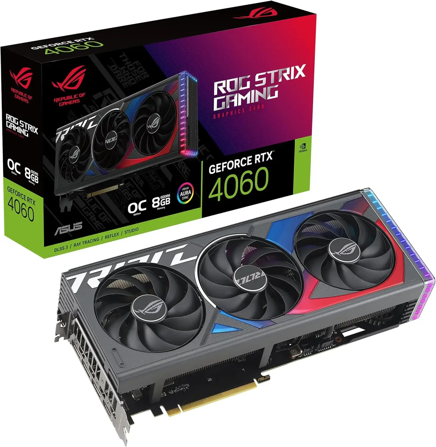 العلامة التجارية الجديدة ASUS ROG Strix GeForce RTX ™ بطاقة رسومات الألعاب إصدار 4060 OC (PCIe 4.0، 8GB GDDR6، DLSS 3، HDMI 2.1a، DisplayPort) #1