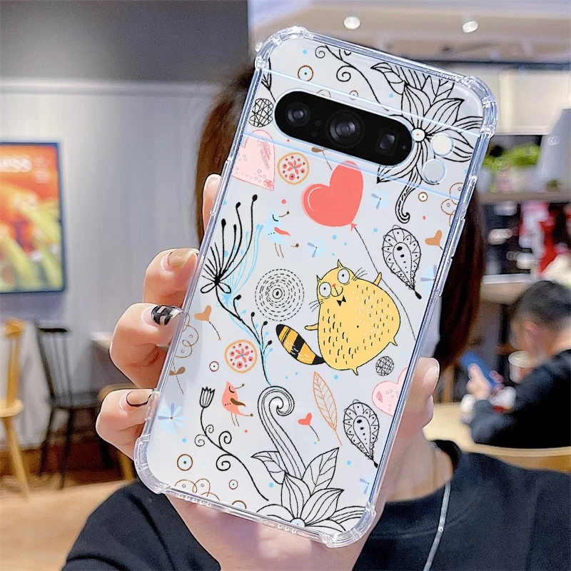 P ixel 8 Pro Happy Animal Transparent Phone Case For Google Pixel 9 6A 8 7 9ProXL 7A 6 7Pro 9Pro 8A 6Pro 8Pro Cover image 4