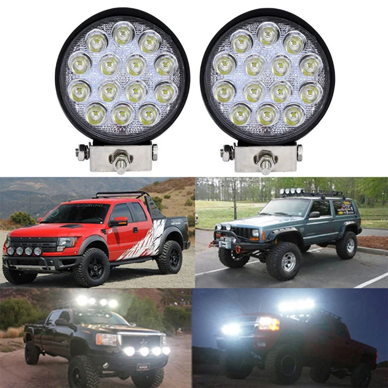 

Off-road Truck Car SUV 4 Inch 42W LED Flood Round Work Light Terrain Vehicle Driving Light