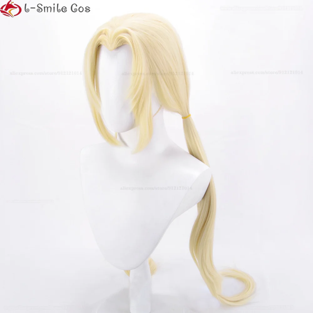 Peluca de Cosplay de Anime sunade de 100cm de largo, pelucas amarillas de sunade de pelo sintético resistente al calor, pelucas de disfraz de fiesta + gorro de peluca