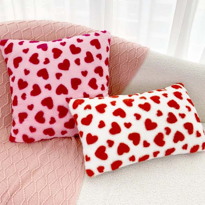Ins عيد الحب القلب المخدة الفاخرة مريحة أفخم وسادة أريكة القضية قسط بوتيك BnB وسادة غطاء ديكور المنزل #2