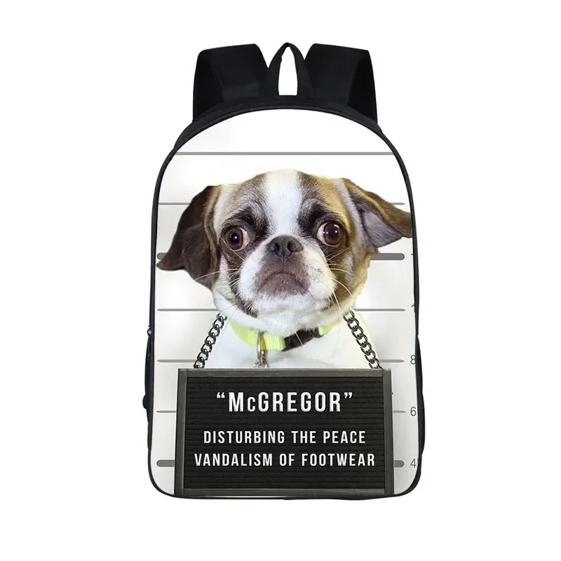 Sac à dos décontracté imprimé Bad Dog pour hommes et femmes, sac à dos de rangement de voyage, sacs d'école pour enfants, sacs à dos pour adolescents, filles et garçons, cadeau drôle