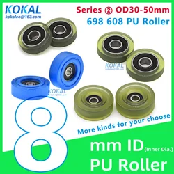 [PUd8] 4/10PCS LOW NOISE TPU PU 608RS 638 bearing roller wheels sliding door window glass low noise flat type roller PULLEY 0835