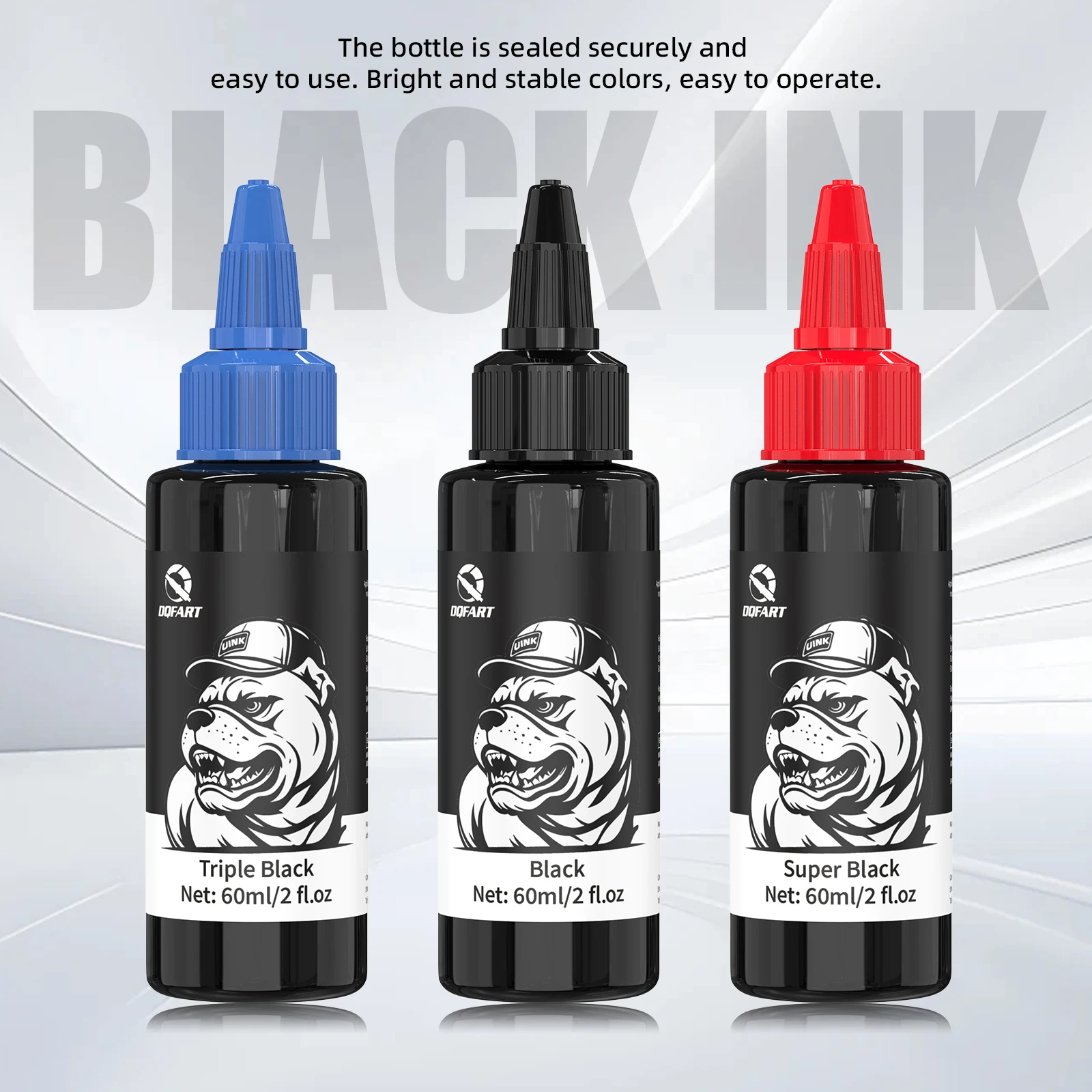 DQFART 60ml Black Tattoo Ink Professional Tattoo Pigment Skin Body Art Tattoo Ink For Tattoo Supplies
