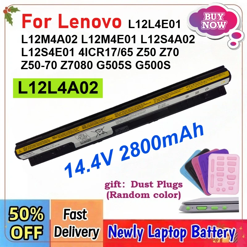 

14.8V 32Wh L12L4A02 Laptop Battery for Lenovo L12L4E01 L12M4A02 L12M4E01 L12S4A02 L12S4E01 4ICR17/65 Z50 Z70 Z50-70 Z7080 G505S