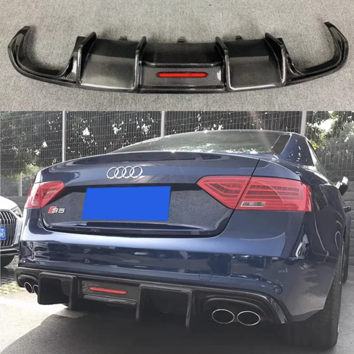 Spoiler For Audi A5 S line S5 Coupe 2008-2016 Rear Bumper Diffuser Lip Spoiler