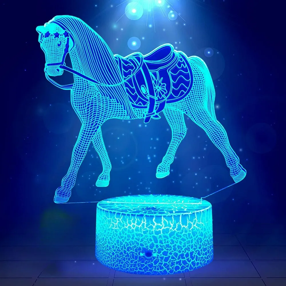 Nighdn Horse Gifts for Girls Led Night Light.Horse Lamp with USB Touch 7 Color Changing Nightlight for Kids Bedroom Decoration