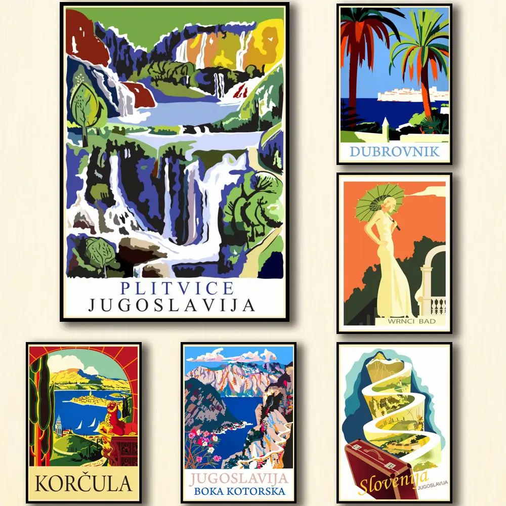 31Style Choose Vintage Yugoslavia Scenery Print Art Canvas Poster For Living Room Decor Home Wall Picture