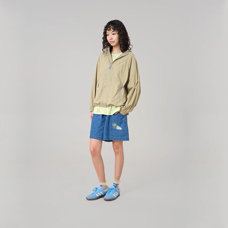 MOVEUP Hooded Sun Protection Jacket 2026 Summer New Drawstring Hem Commuting Breathable Sunscreen Jacket For Women 3ELX21505