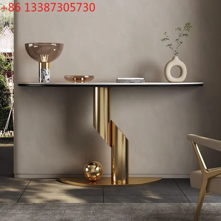 

Стол для прихожей в стиле лайт-люкс, для виллы, размещается напротив двери и у стены