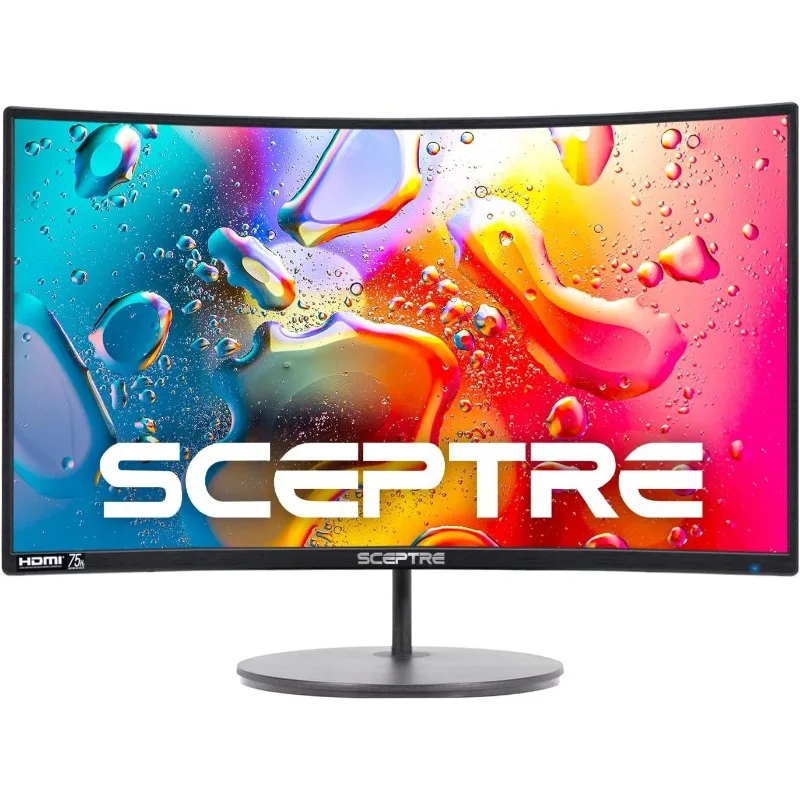 Monitor game 24 inci melengkung, mesin gulung dinding VESA 1080p R1500 98% sRGB HDMI x2 VGA warna hitam