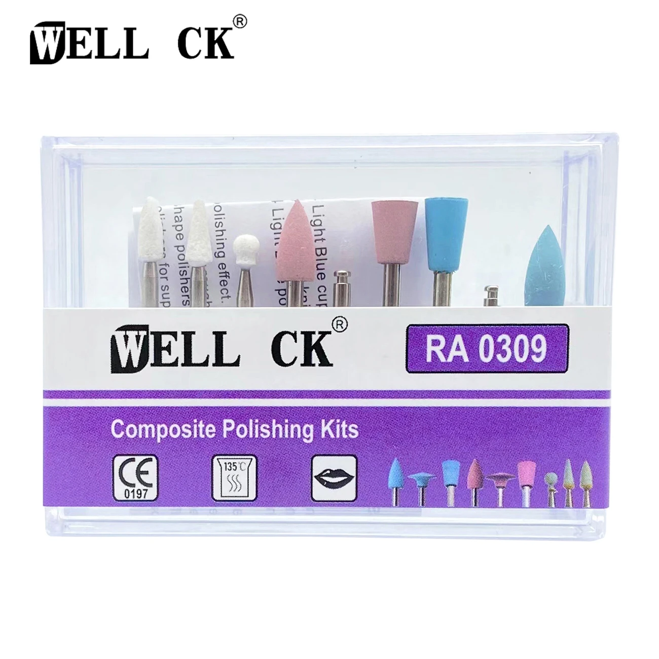 9pcs/Box Dental Composite Polishing For Low Speed Handpiece Contra Angle Kit RA0309 Resin Sanding Polishing Set Dentistry Tool