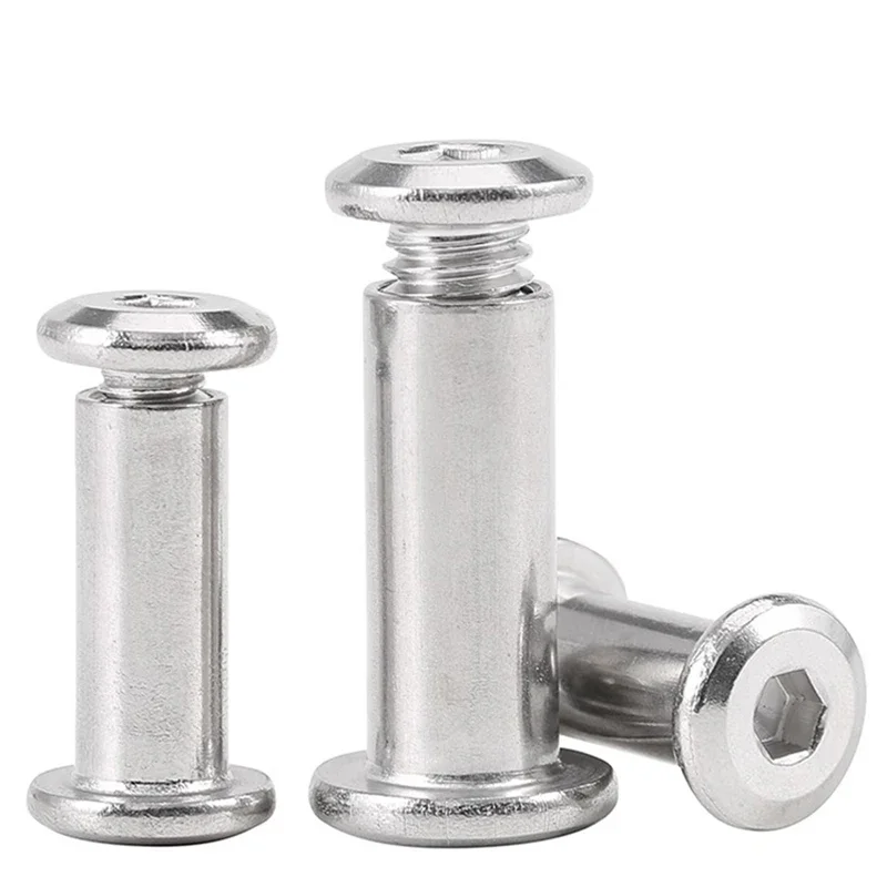 1~10Set M2 M3 M4 M5 M6 M8 M10 Stainless Steel Flat Hex Hexagon Socket Head Furniture Rivet Connector Insert Joint Sleeve Cap Nut