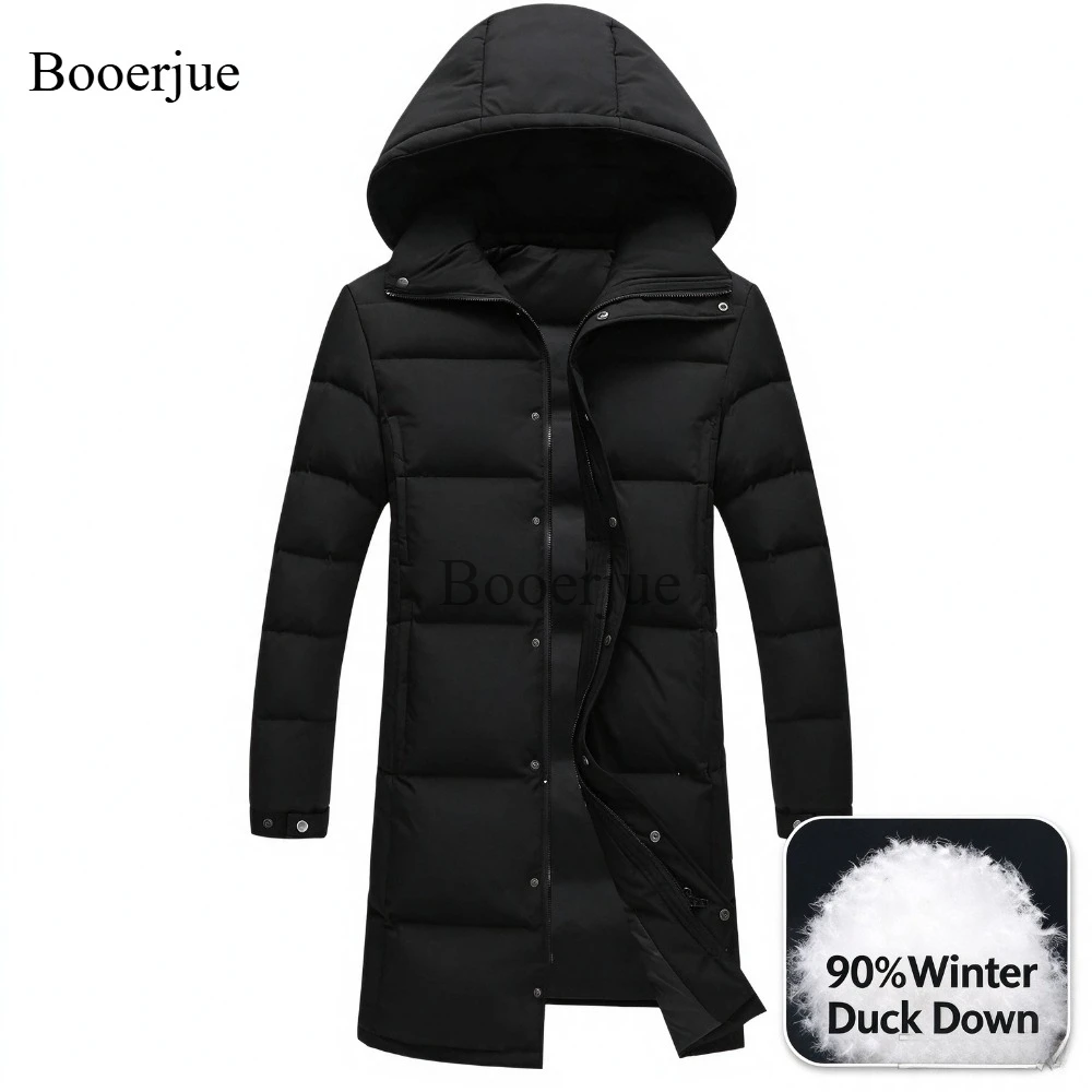 Men Winter Duck Down Coats New Hooded Long Puffer Jackets Unisex Casual Parkas Quality Couples Outdoor Windproof Warm Jackets
