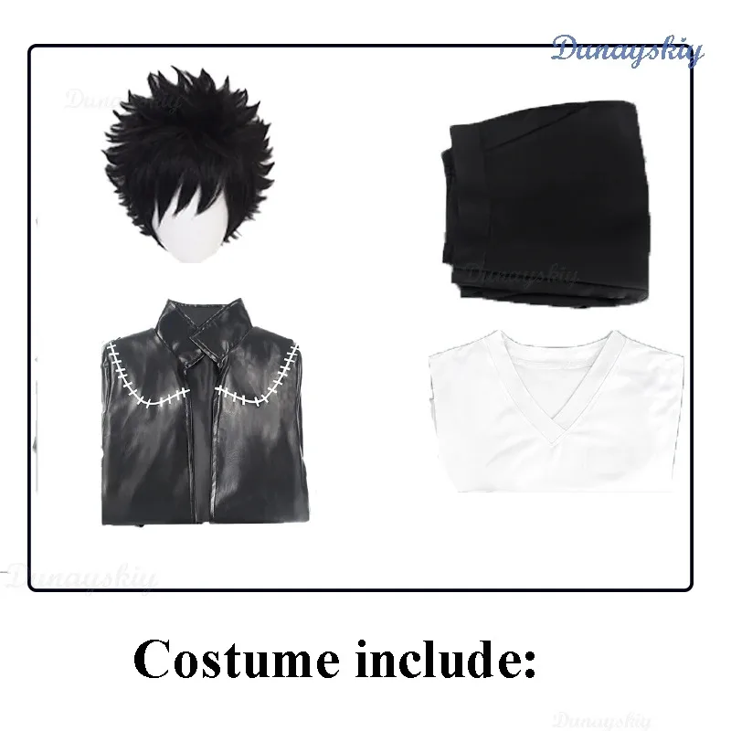 Peluca de héroe Boku Toya Todoroki, disfraz de Dabi, disfraz de Academia, conjunto completo, traje negro para hombre, Partya de Halloween;2'k,8;c'