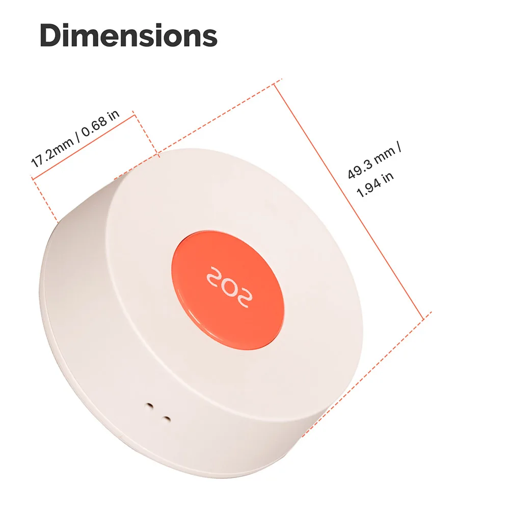 Zigbee-Bouton d'urgence SOS sans fil pour notification, bouton d'appel d'urgence, aide d'urgence en un clic, alarme