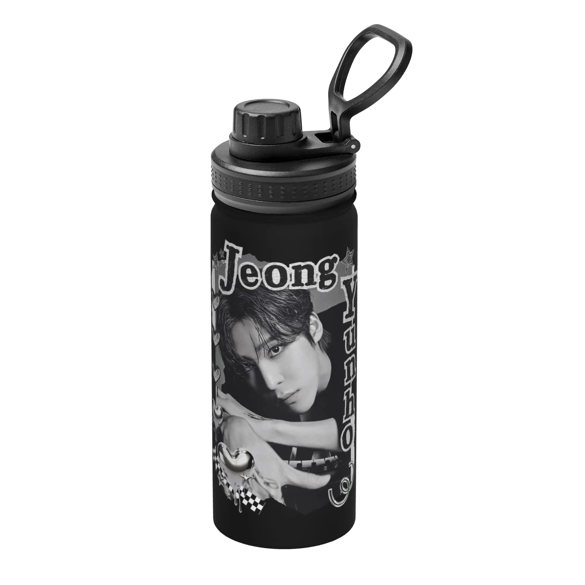 Kpop Boy Group A-Ateez Jeong Yunho 18OZ Sports Insulated Kettle  Thermal Cup Vacuum Flask Double Wall Mugs Water Bottle