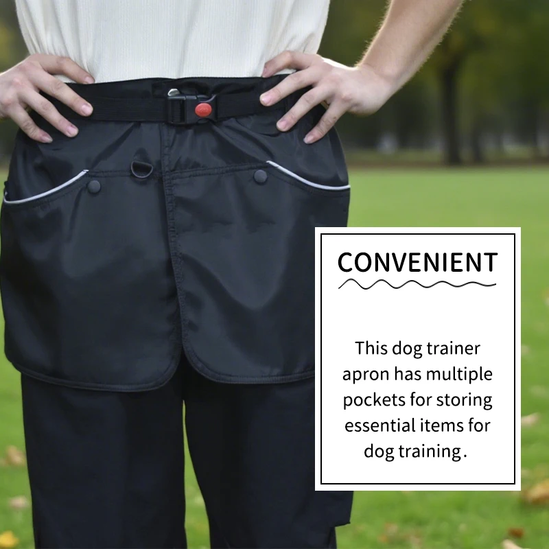 Dog Trainer Apron with Multi Pockets, Waterproof Anti-Scratch Waist Apron for Dog Training, Adjustable Waist Dog Training Apron