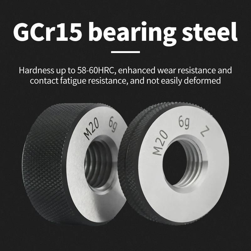 1SET(1*GO+1*NOGO) 6g Accuracy M51-M58 Metric Standard Fine Tooth Thread Ring Gauge Measure Tool X0.5/0.75/1/1.25/1.5/2/3/4/5/5.5