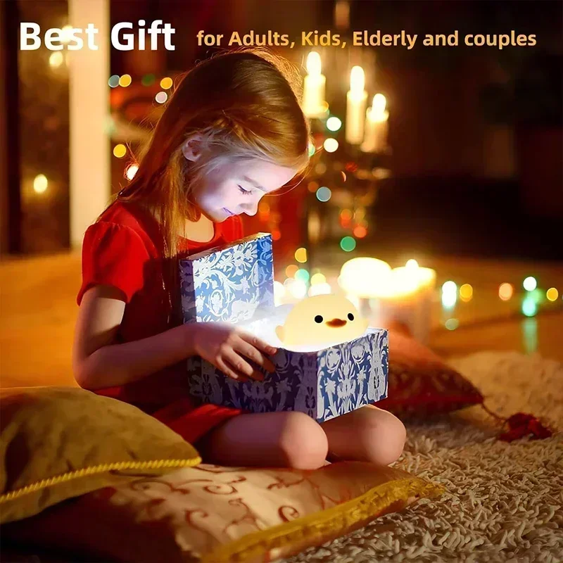 子供用アヒルナイトライト、調光可能なタッチコントロール、ポータブルで充電式、誕生日クリスマスギフト