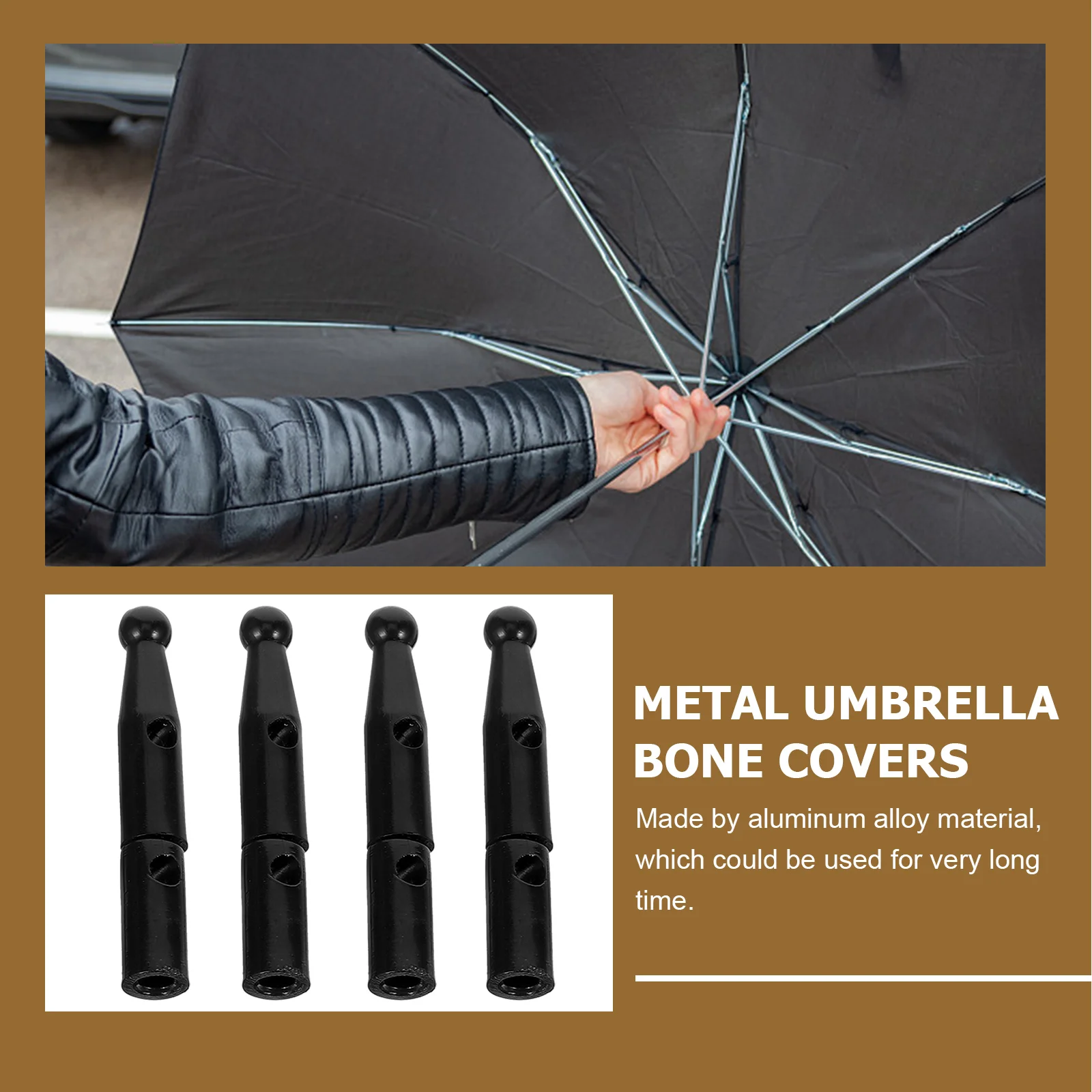 

10Pcs Plastic Umbrella Tail Beads Easy to Use Replacement Bone Covers for Folding Umbrellas Umbrella Tail Beads