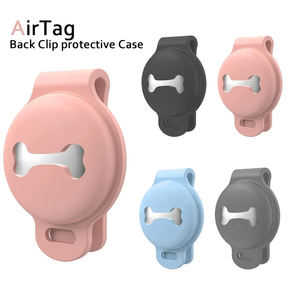 CoverJoy Anti Loss Silicone Case for AirTag Pet Dog Tracking Locator Protective Sleeve Soft Cover with Clip