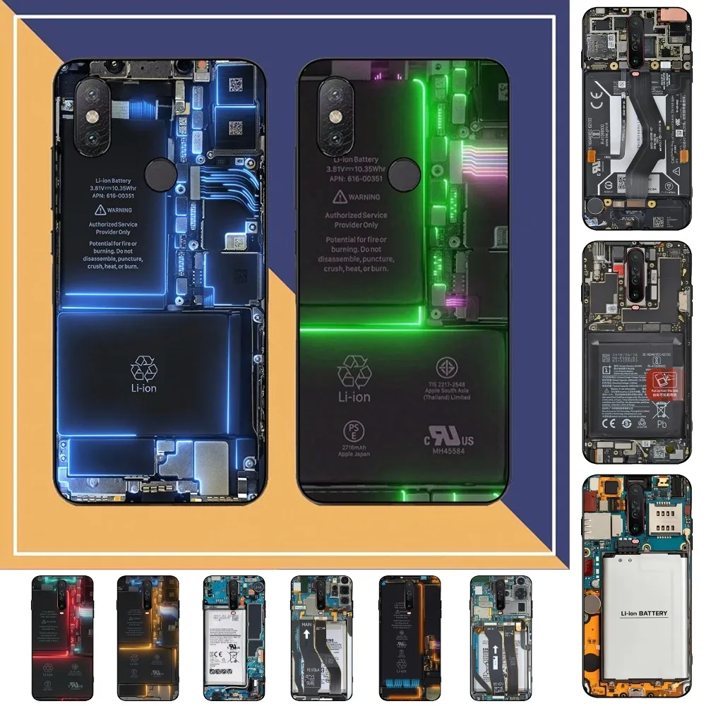 

Internal Circuit Board Phone Case For Redmi Note 4 X 5 A 6 7 8 T 9 9S 10 11 11S 11Epro Poco M3 pro