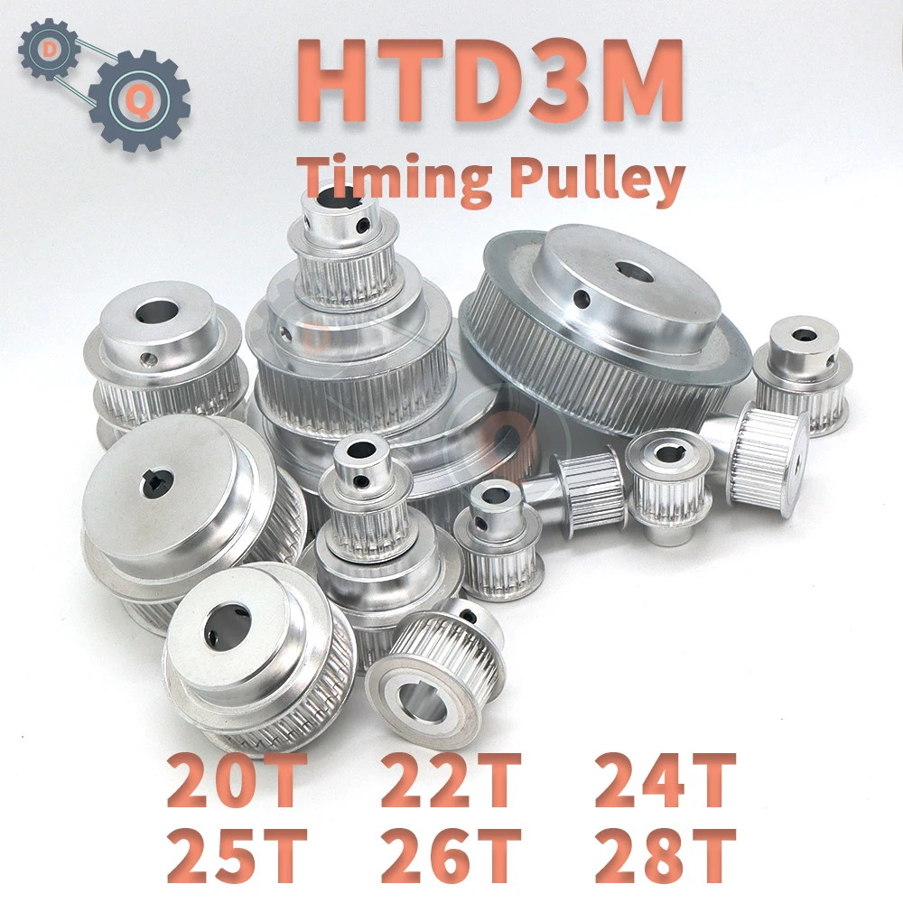 HTD 3M Belt Pulley 20T 22T 24T 25T 26T 28T HTD 3M Pulley 20teeth 24teeth HTD3M Toothed Pulley 10mm 15mm HTD3M Synchronous Wheel