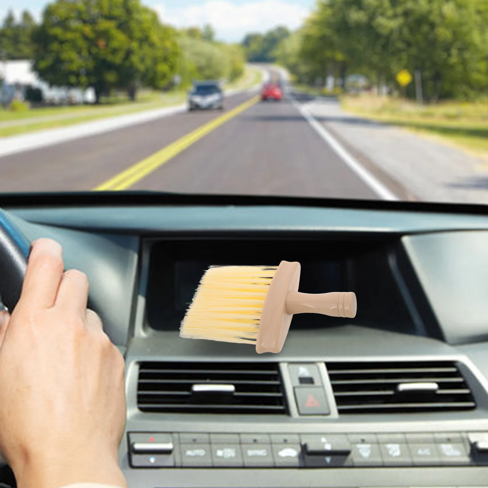 

2 Pcs Cars Cleaning Brush Air Conditioning Outlet Vent Cleaner Brushes for Beige Interior