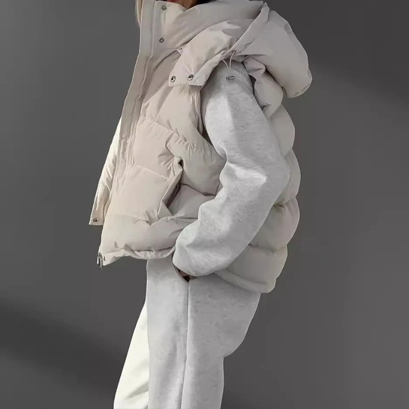 2025 Autumn and Winter New Fashion Trend Thickened Warm Vest Sleeveless Cotton Jacket