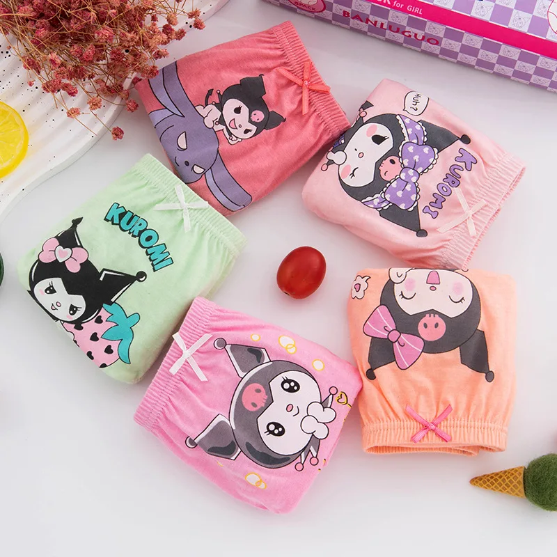 

New Sanrio Girly Heart Kuromi Kawaii Anime Pure Cotton Briefs Cute Cartoon Autumn Winter All Cotton Underwear Gifts for Kids