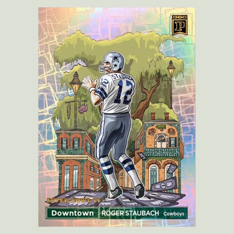 Panini DIY Domowe Super Bowl Downtown NFL Roger Staubach Aaron Rodgers Rugby Star Karty Kolekcjonerskie Prezent Urodzinowy Kolekcja