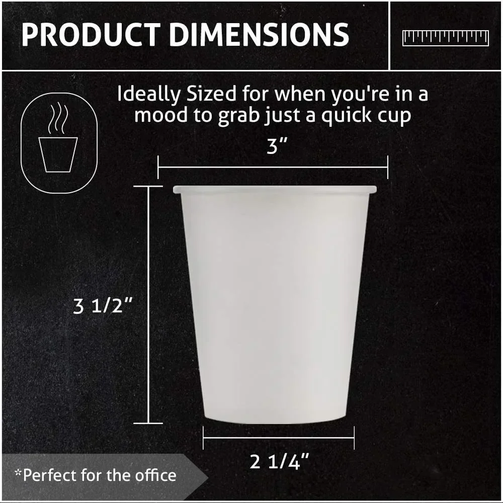 50Pcs 8oz Disposable Cup White Paper Cup Is Suitable for Coffee Tea or Hot Chocolate Very Suitable for Home and Office Use