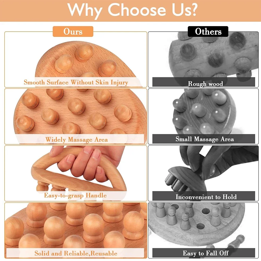 Деревянная Массажная щетка инструменты для лечения дерева гуаша Массажер для лимфатического дренажа для скульптурирования тела, расслабления массажа мышц