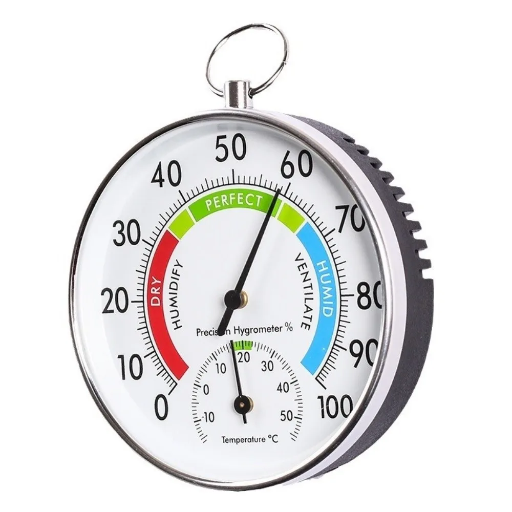 2 in 1 Wall Thermometer Hygrometer Decorative Style Analog Display Analog Thermo-hygrometer -10~50℃ Wall-mounted Sensor
