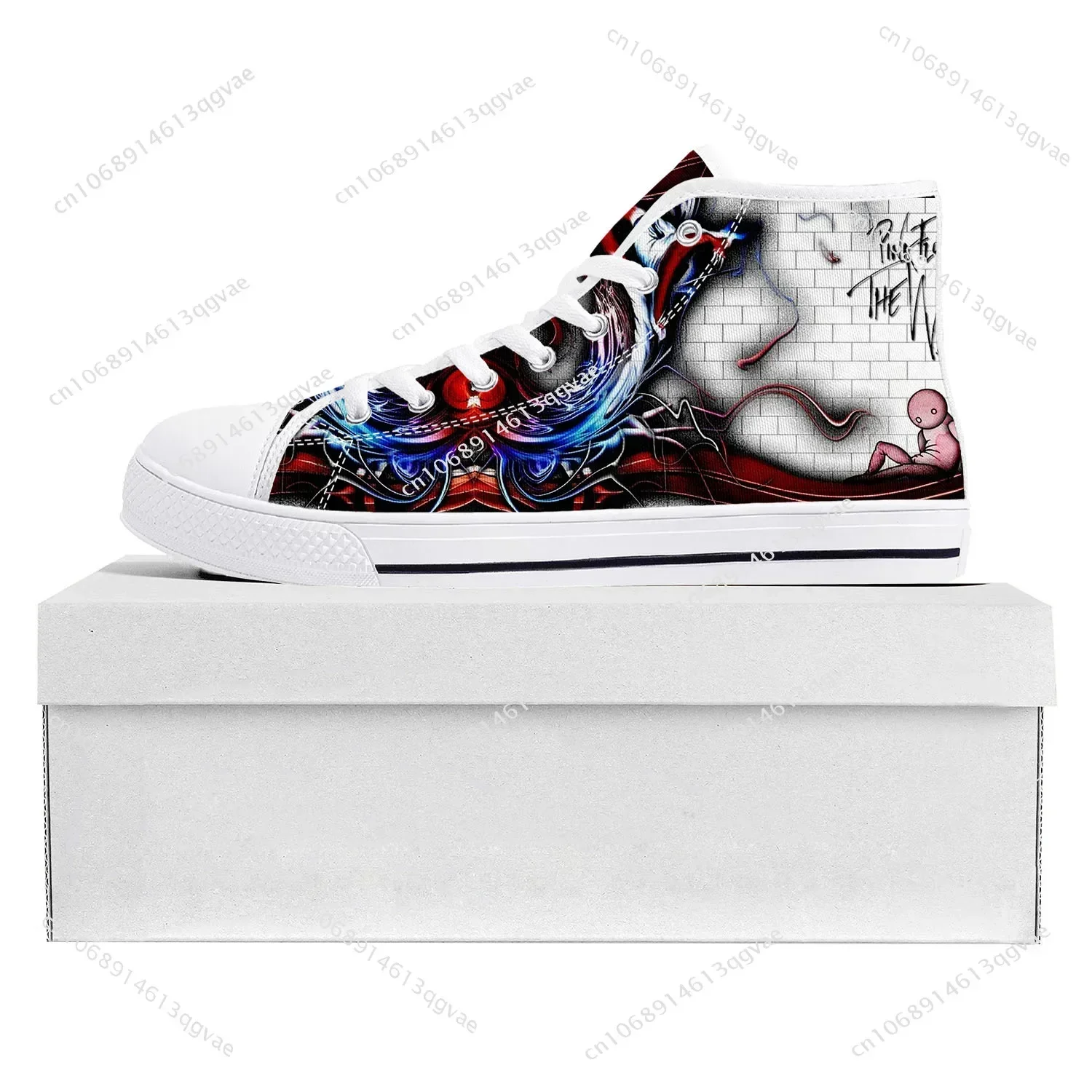 We'Re P-Pink Just Two Lost Souls The Wall High Top Sneakers, Chaussures personnalisées pour hommes et femmes, Chaussures pour adolescents, F-Floyd Encouncher Couple