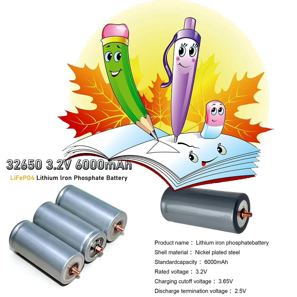 32650 6000mAh 3.2V Lifepo4 Rechargeable Battery 100% Original Professional Lithium Iron Phosphate Power Battery With Screw