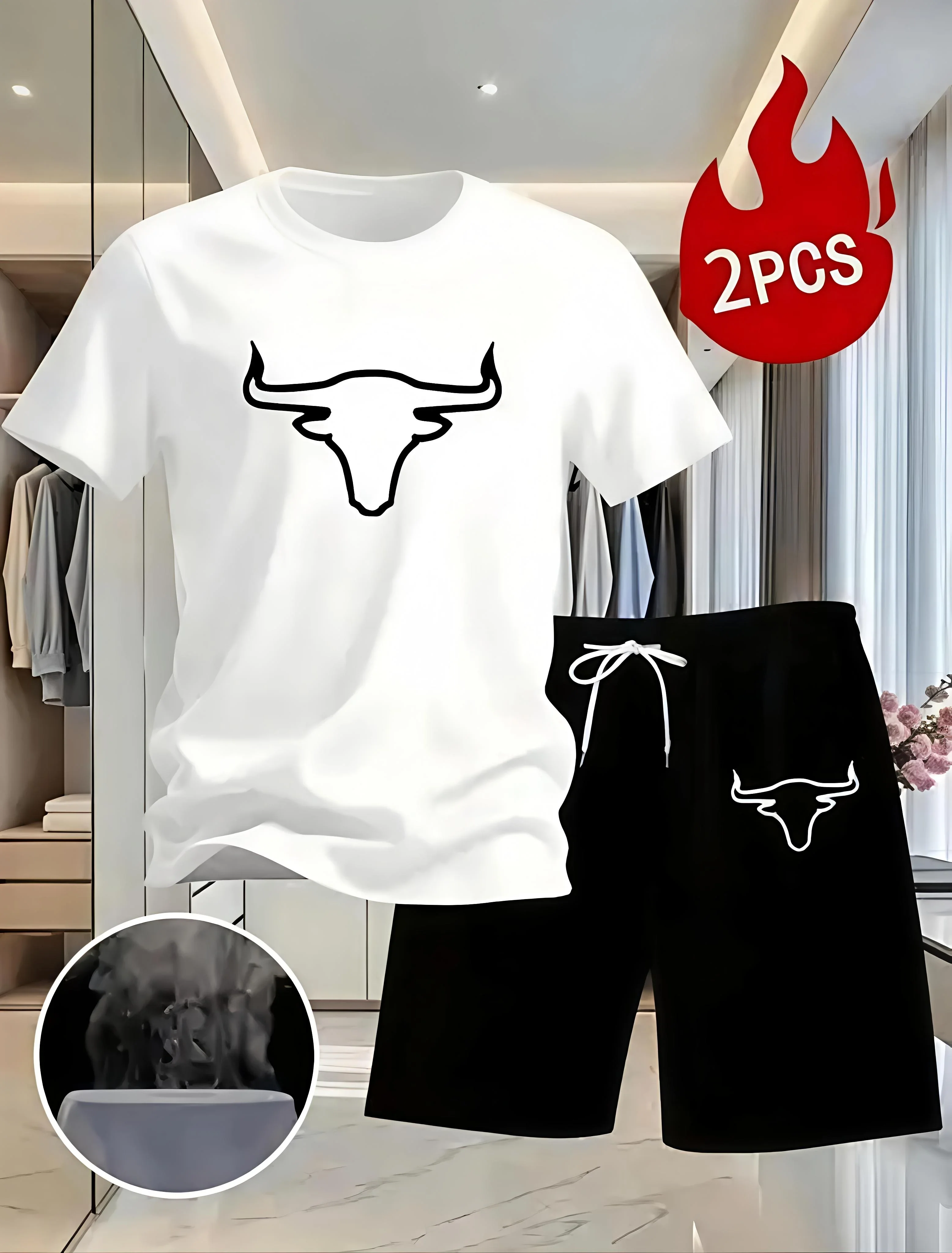 Summer 2 Piece Set O-Neck T-Shirt+Sports Shorts Men's Streetwear Quick Dry Fitness Gym Running Suit Hot Sale Fashion Casual