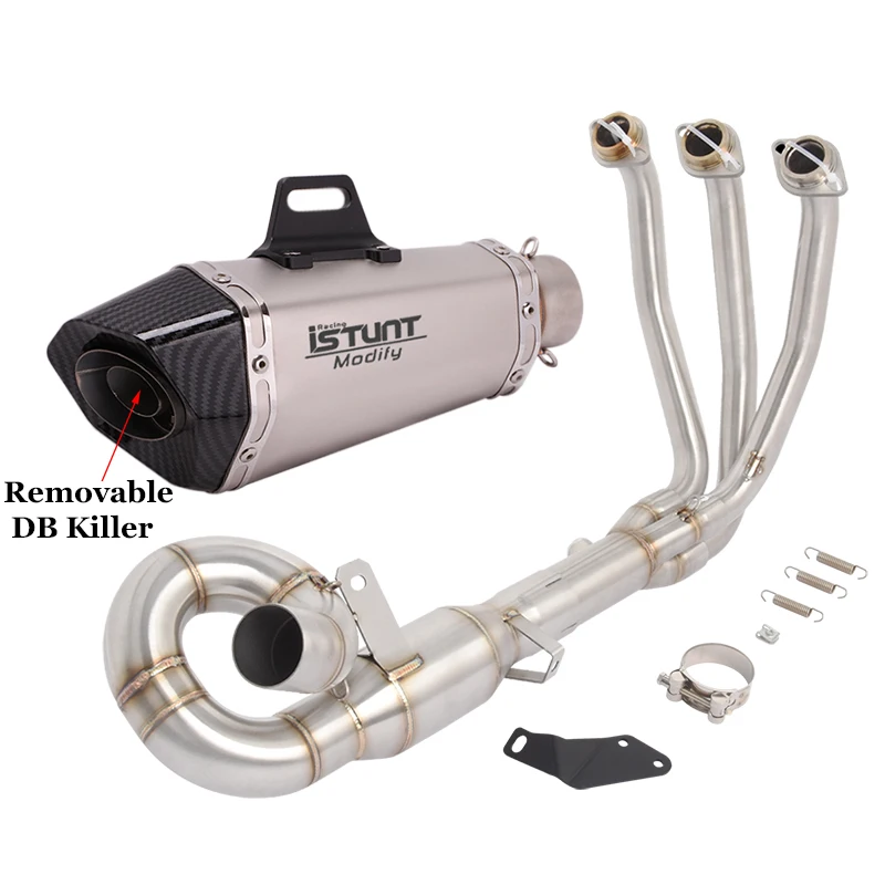 Für CFMOTO 675SR CF675SR 675NK 675R-R 675 SR-R 2024 2025 Komplettes Motorrad-Auspuffsystem Escape Frontverbindungsrohr Schalldämpfer DB Killer