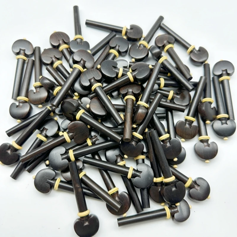 20pcs Natural Ebony Violin Pegs Pins Inlay Boxwood,4/4 Full Size Violin String Tuning Keys Winder,violin parts accessories