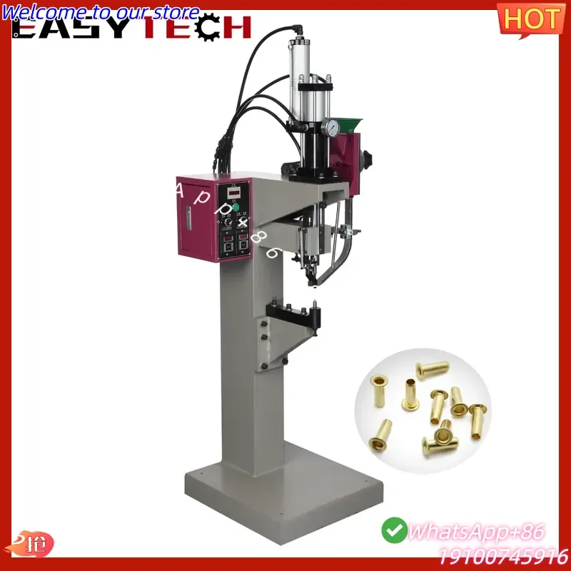 CE Certificate Aluminium Container Making Grommet Snap Button Attaching Curtain Punching Double Head Eyelet Machine