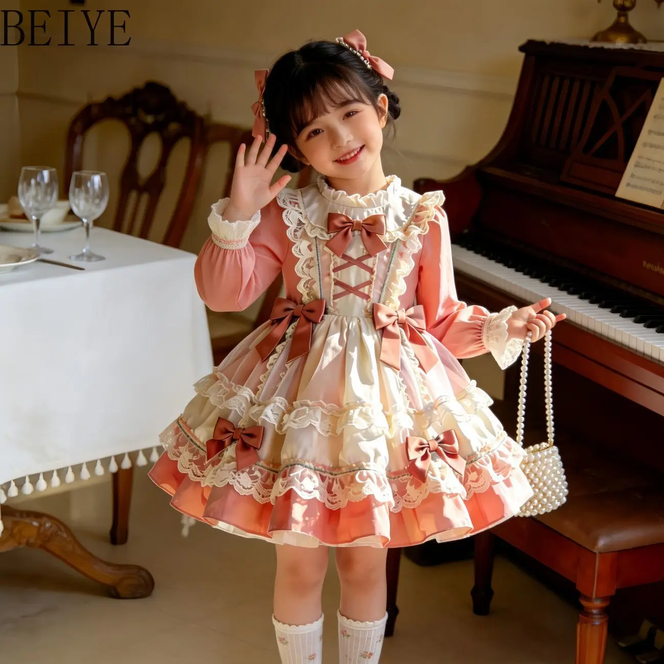

Original Girls' Girls Casual Dresses 2026 Spring/autumn New Casual Long-sleeved Dress Princess Dress for Baby's Birthday